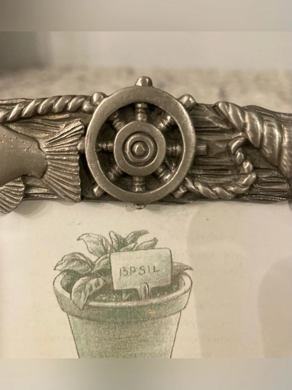 Vintage Pewter Nautical Picture Frame